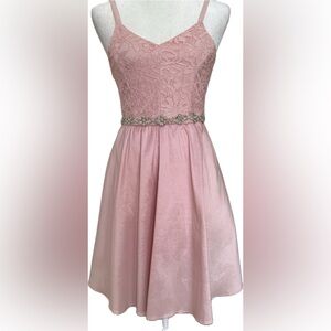 Rare Editions Girls’ Pink Lace & Beaded Party Dress – Size 12